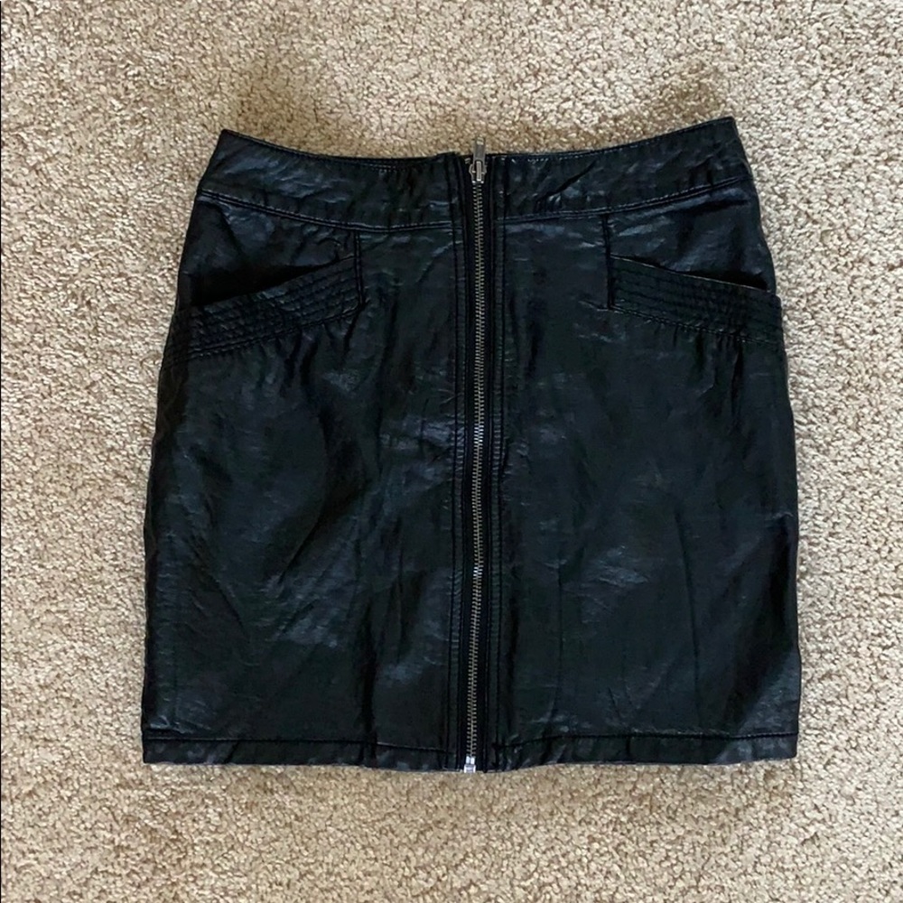Divided | H&M, black leather skirt